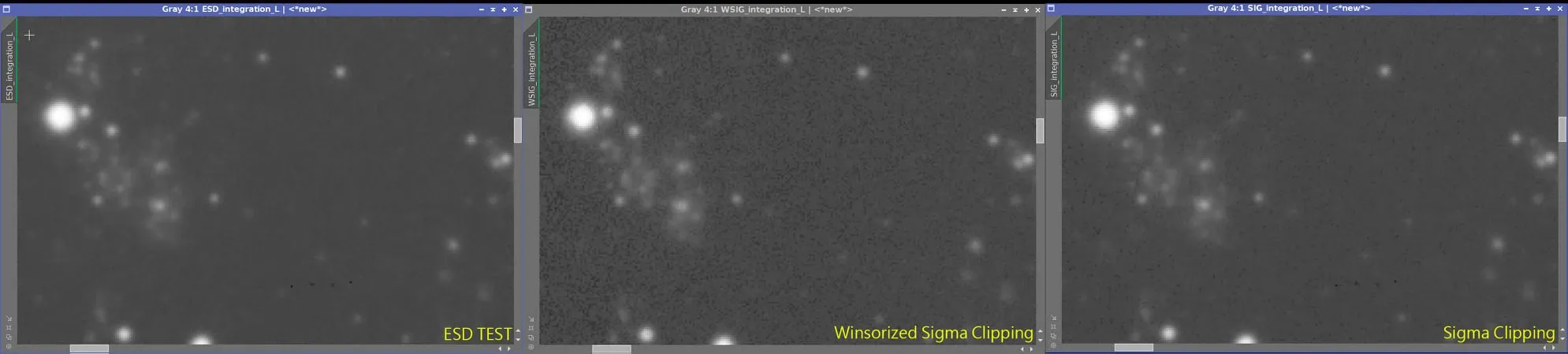 GESD、Winsorized Sigma、Sigma Clipping 三者比較(12 張資料)
