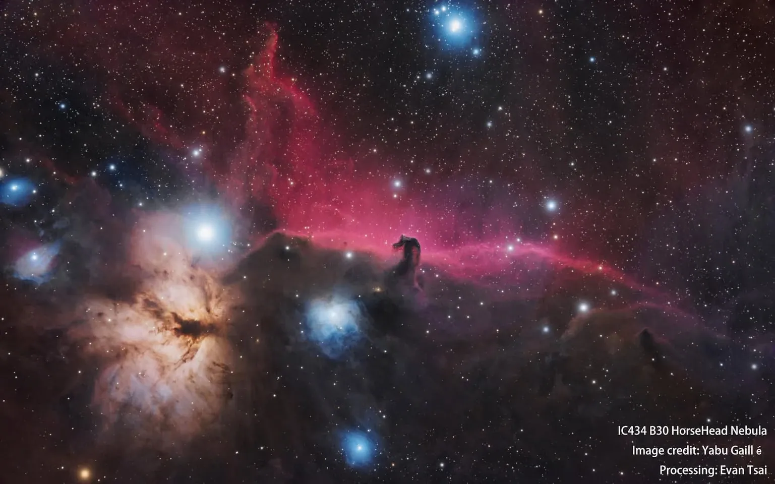 B33 馬頭星雲修正鏡藍色光暈修補前後的對照