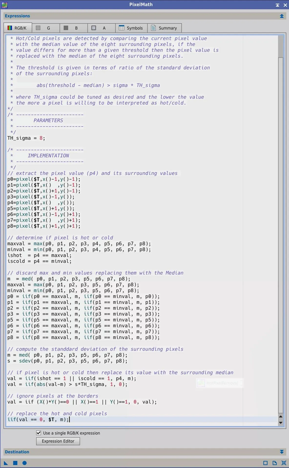 Roberto Sartori 的 PixelMath 熱冷點消除試用結果