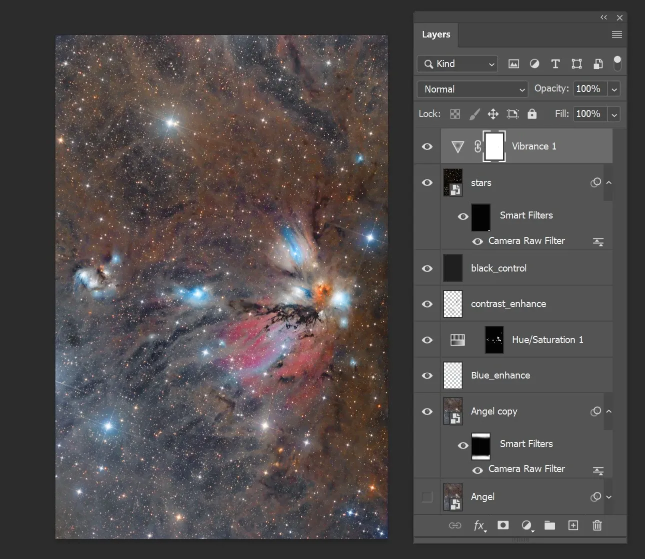 NGC 2170 天使星雲,PixInsight 與 Photoshop 各占一半處理時間的成果