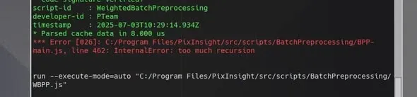 console 出現 InternalError: too much recursion 的錯誤訊息