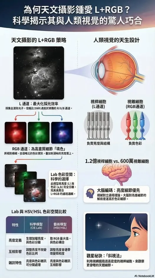 關於 LRGB 與人眼視覺的示意