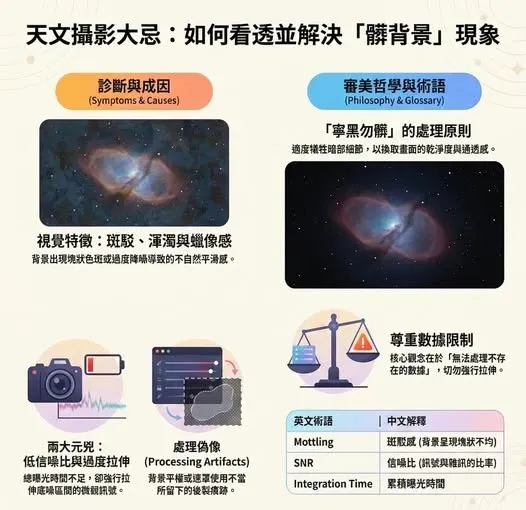 訊號不足時,背景出現一塊塊像污漬的色斑