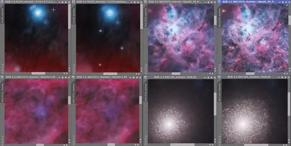 StarNet++ 與 StarXTerminator 在星系與大星等目標上的去星測試對照