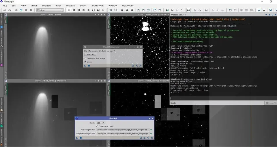 首次以 RTX 3060 成功啟用 CUDA 加速去星的畫面