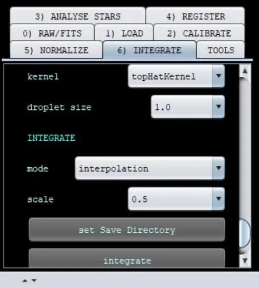 在 APP 的 INTEGRATE 頁面將 scale 設為 0.5 的設定