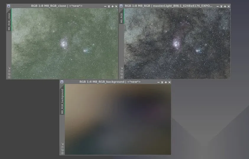 DBE 估算出的複雜背景模型,並非單純漸層