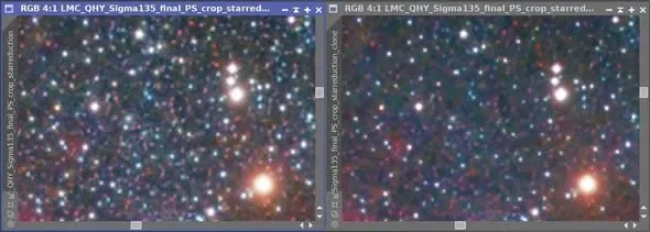 以去星影像法縮星，得到更自然的星點結果