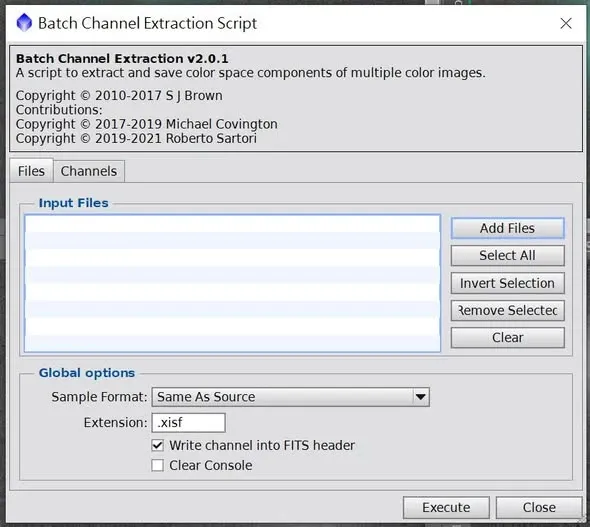 使用 Batch Channel Extraction Script 批次分離通道