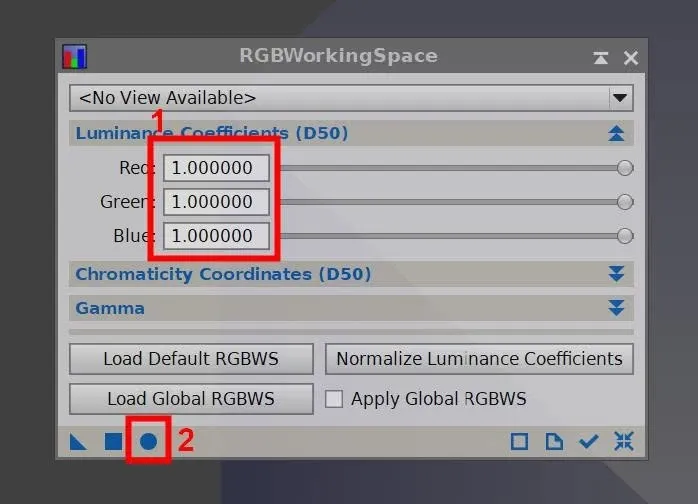 RGBWorkingSpace 的設定與全局配置示意
