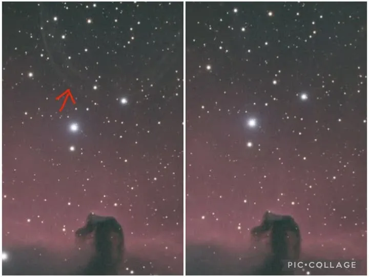 以去星與圖層混合修掉內反射光暈的前後對照