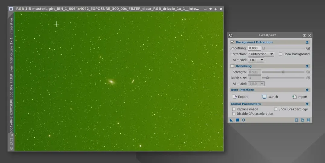 PixInsight 中直接呼叫 GraXpert 的程序