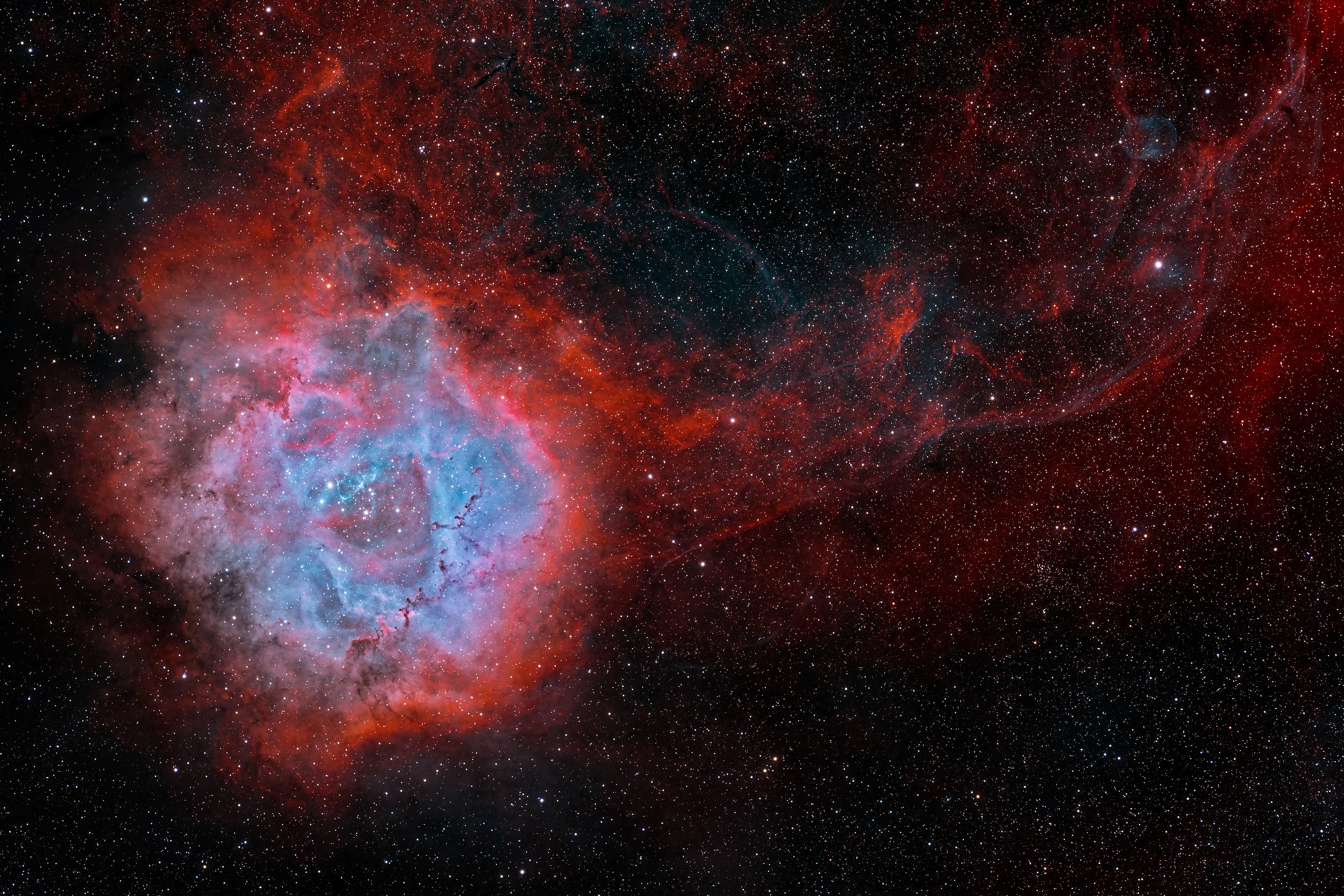 Rosette Nebula and the surrounding